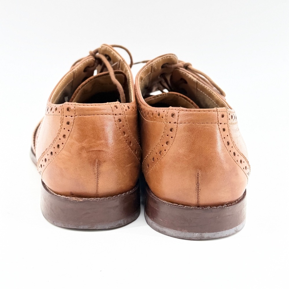 Florsheim Mens 11737 257 Tan Leather Wingtip Brogue Oxford Shoes 10.5 D - Picture 10 of 10